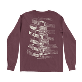 Spiral Majesty Burgundy Longsleeve T-Shirt